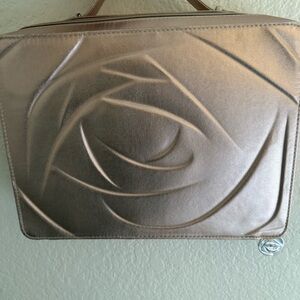 NWOT~LANCOME ~ROSE GOLD METALLIC MAKEUP CASE